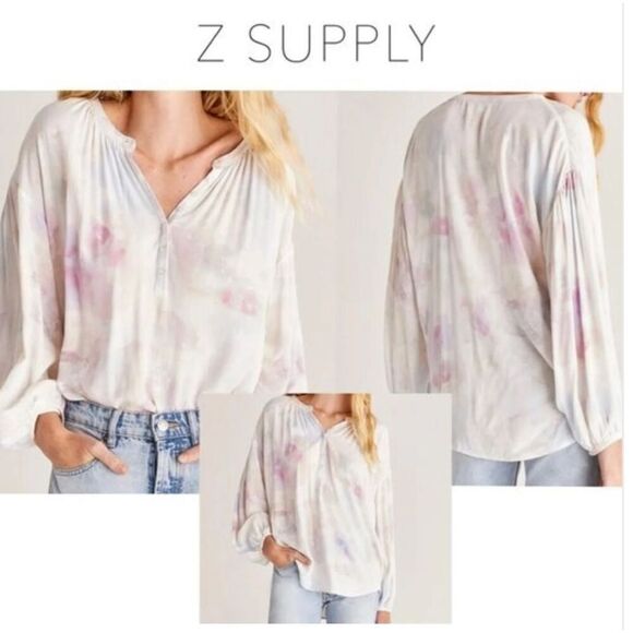 Z Supply Bayfront Blurred Woven Top Size Large Nwt - Picture 1 of 9